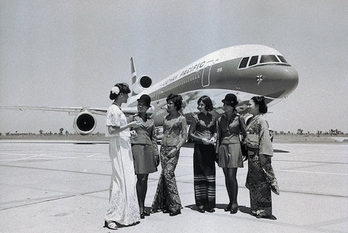 Cathay Pacific early aircraft and crew